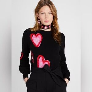EUC Kate Spade Overlapping Hearts Sweater Size M